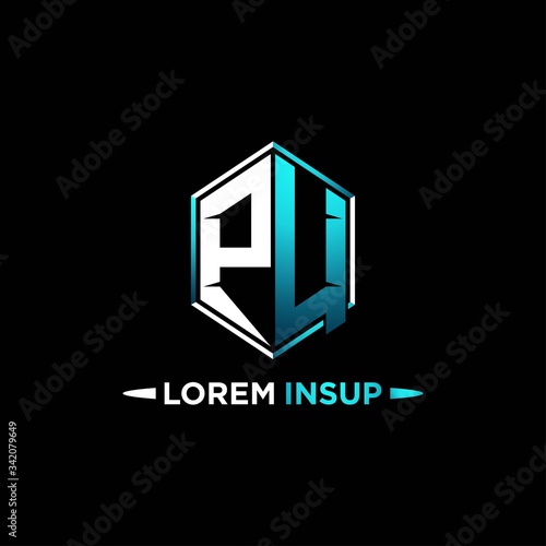 PU initial hexagon logo monogram designs modern templates .