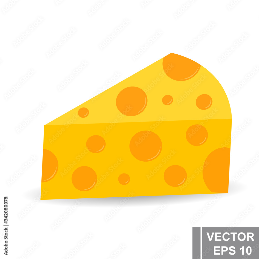 Cheese. The icon. Isolated object. Flat style. For your design. Cheese. The icon. Isolated object. Flat style. For your design.