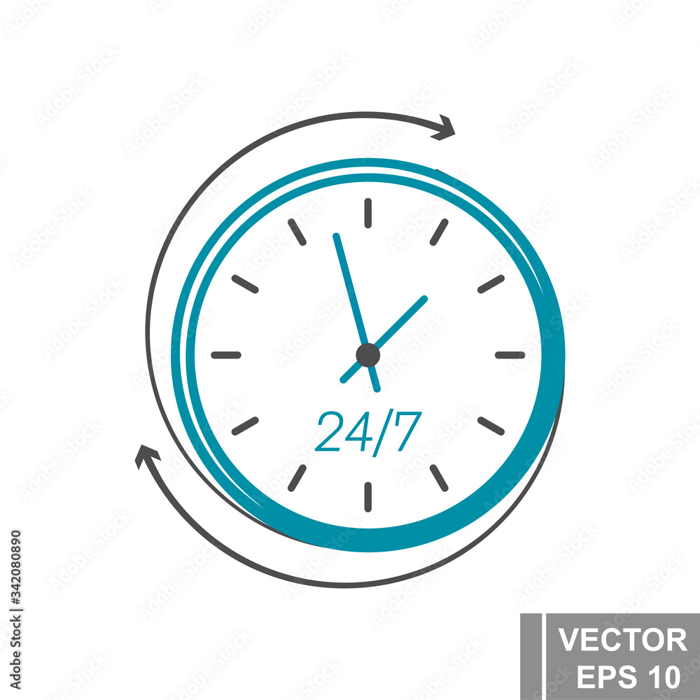 24 hour delivery. The icon. Flat style. For your design. 24 hour delivery. The icon. Flat style. For your design.