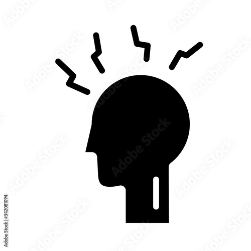 profile human with fever silhouette style