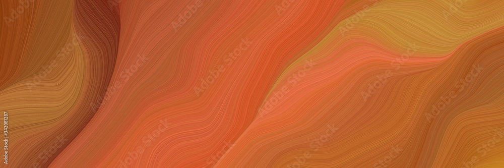background elegant graphic with coffee, saddle brown and tomato color. contemporary waves design
