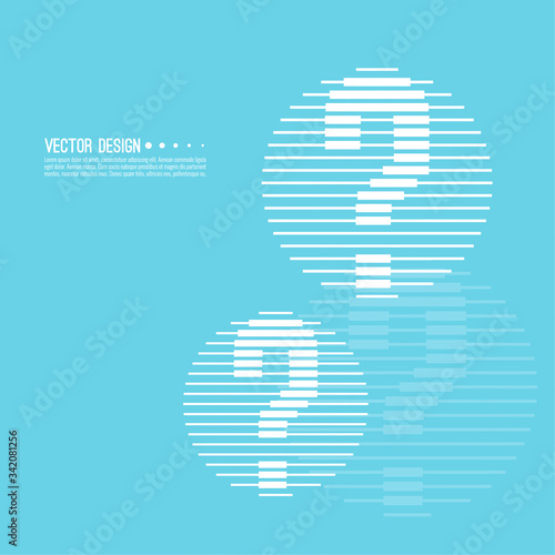 Question mark icon made of horizontal lines. Help symbol. FAQ sign on blue background. vector. minimal. Quiz symbol.