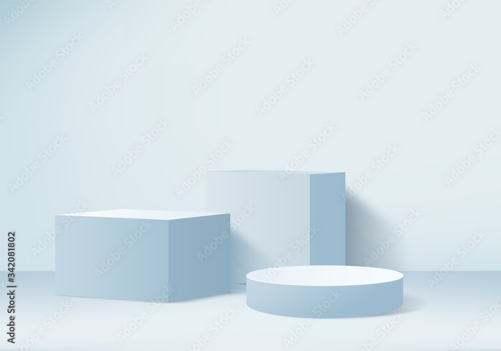 3d blue abstract geometric background. Bright pastel podium or pedestal backdrop. Blank minimal design. Empty 3D blue pedestal winner. Stage for awards ceremony on website in modern.3D render 3d blue abstract geometric background. Bright pastel podium or pedestal backdrop. Blank minimal design. Empty 3D blue pedestal winner. Stage for awards ceremony on website in modern.3D render