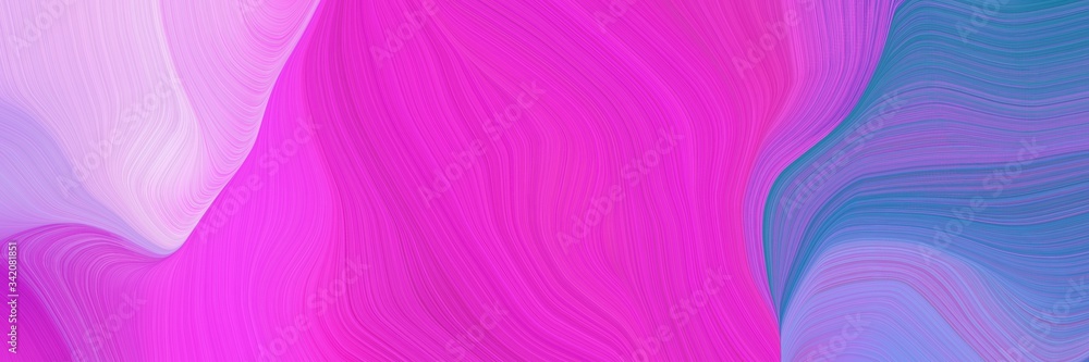 Fototapeta premium beautiful elegant graphic with neon fuchsia, steel blue and plum color. modern soft swirl waves background design