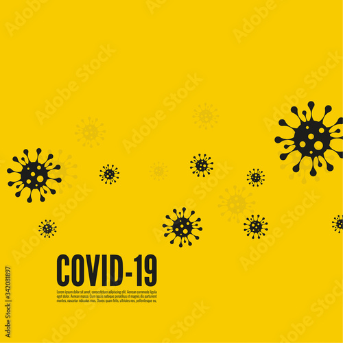 Background with bacillus coronavirus with viral infection. Virus Covid 19 vector illustration.
