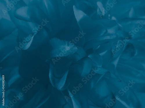 Beautiful abstract color black and blue flowers on black background and dark graphic white flower frame and blue leaves texture, blue background, colorful graphics banner 