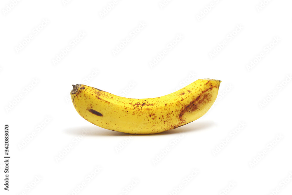 A banana isolated on white background, perfect for breakfasting during ramadan A banana isolated on white background, perfect for breakfasting during ramadan