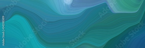 creative elegant graphic with teal blue, corn flower blue and steel blue color. contemporary waves illustration
