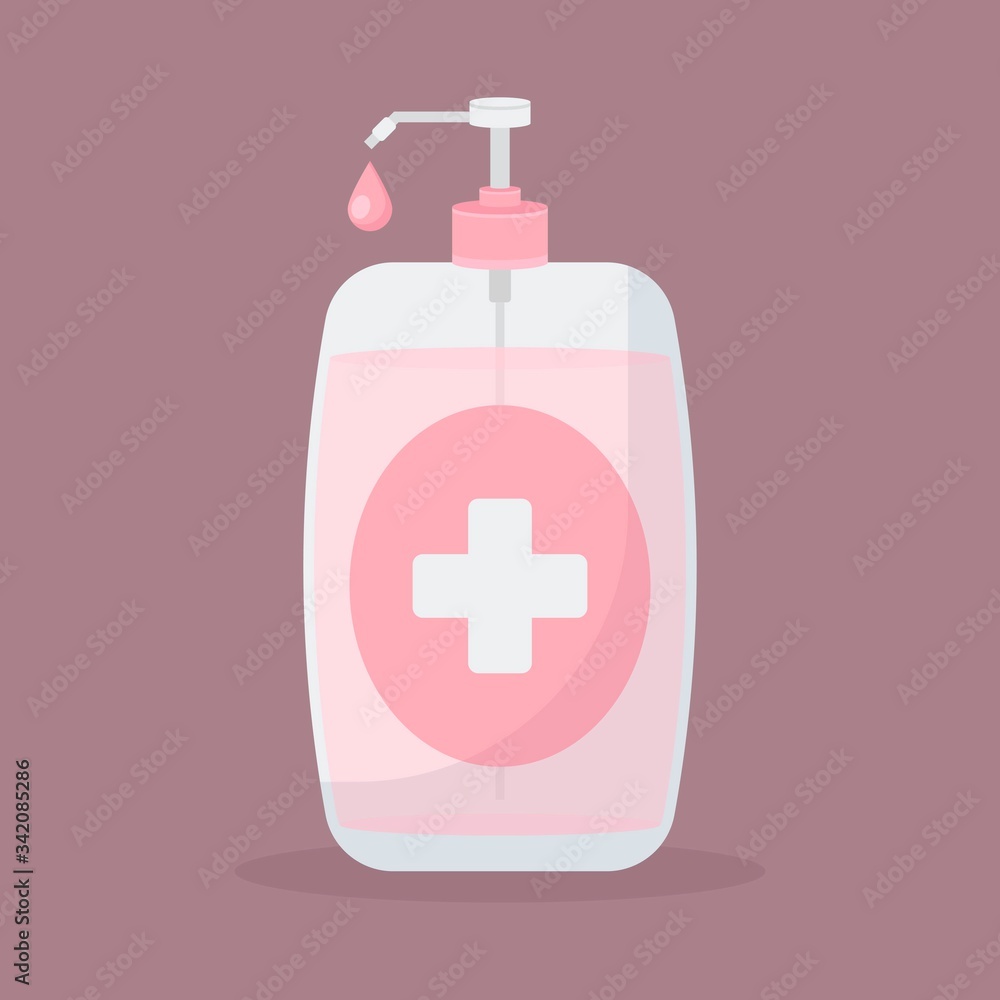 Fototapeta premium FLAT DESIGN HAND SANITIZER BOTTLE