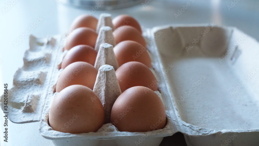 eggs lie in a box on the table eggs lie in a box on the table