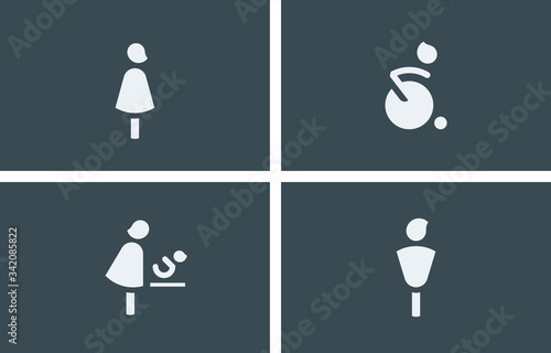 Toilet signs. Public toilet symbols, illustration vector