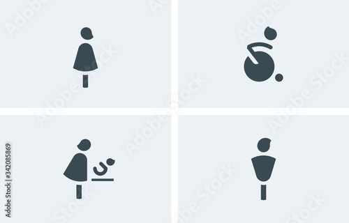 Toilet signs. Public toilets icons, illustration vector