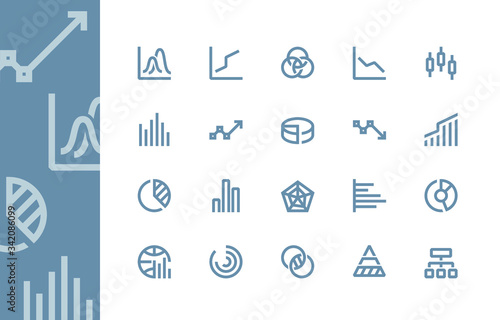 Diagrams and charts icons. Line series