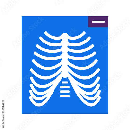 Thorax x-ray screening line color icon. Medical examination. Sign for web page, mobile app, button, logo. Vector isolated button. Editable stroke.