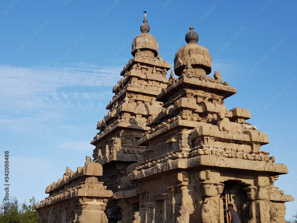 shore temple in tamilnadu, india.