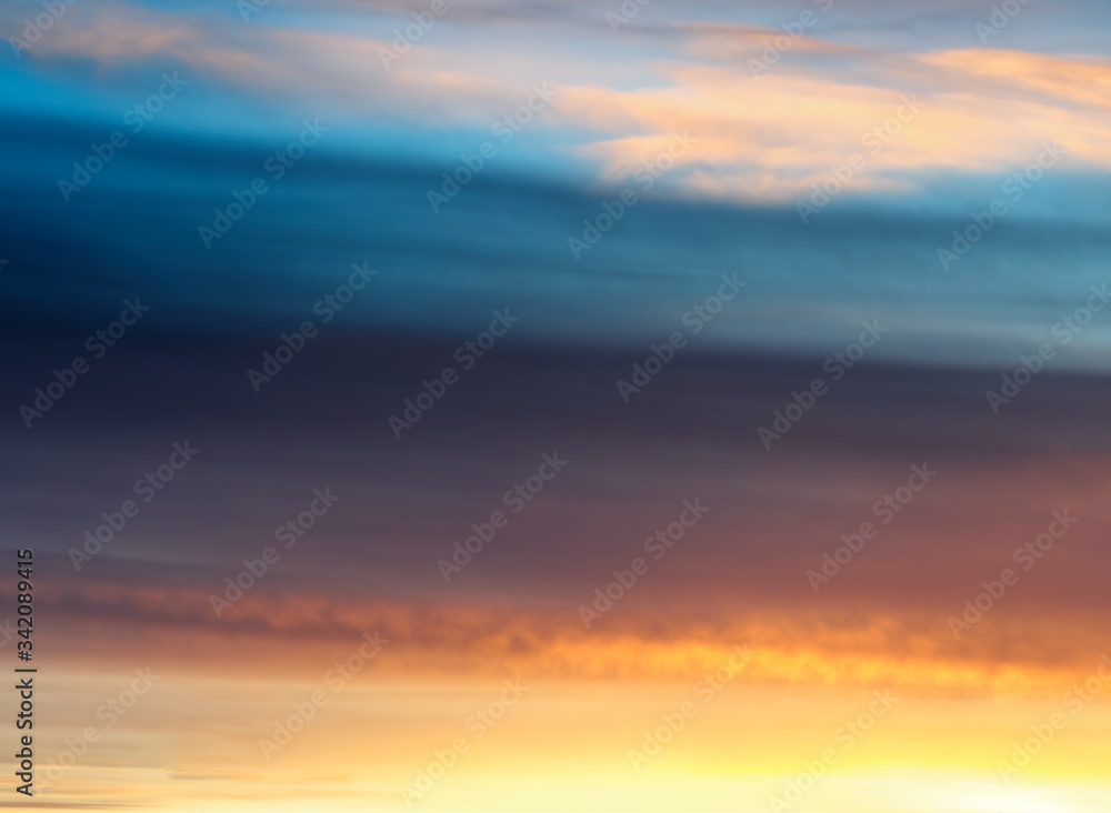 Clean sunset cloudscape nature background