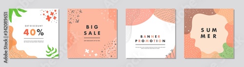 Sale square banner template for social media posts, mobile apps, banners design and web/internet ads. Trendy abstract square template with colorful concept.