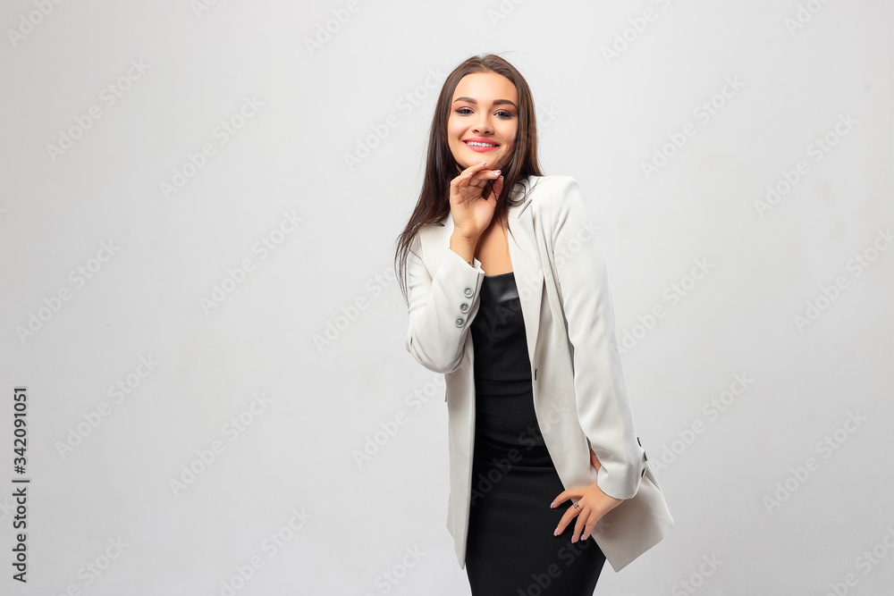 Portrait of young happy smiling businesswoman, isolated on white background Portrait of young happy smiling businesswoman, isolated on white background