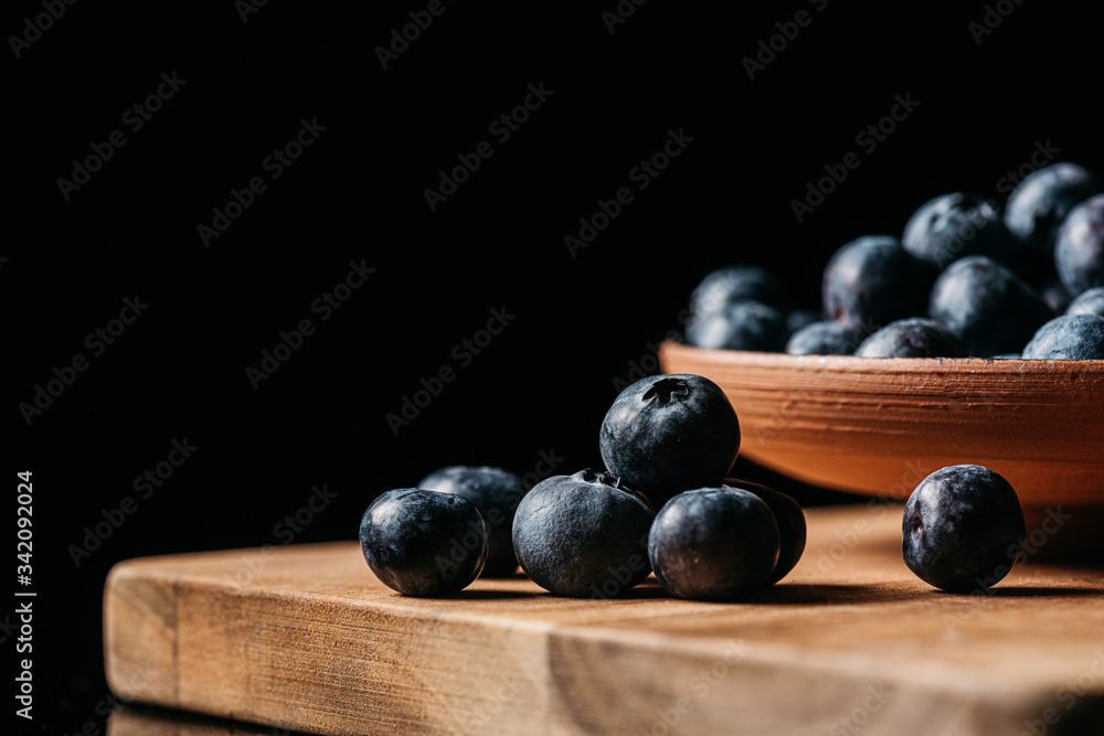 Fresh blueberries on wooden table Fresh blueberries on wooden table