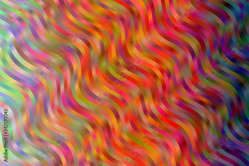 Pink, orange, red and blue waves vector background.