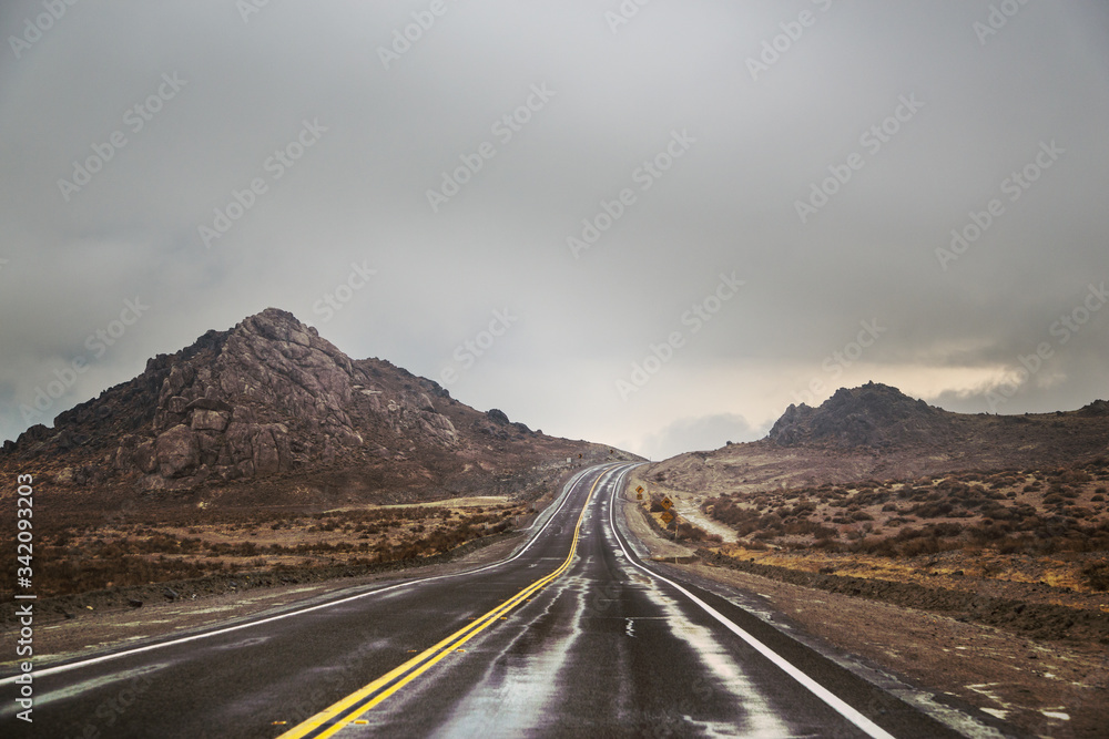 A Lonely Long Road with a Stunning Scenic Landscape View