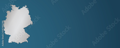 silver map of germany on blue background