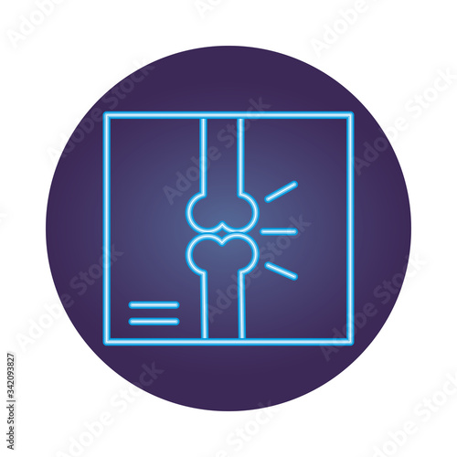 rx with bone broken neon style icon
