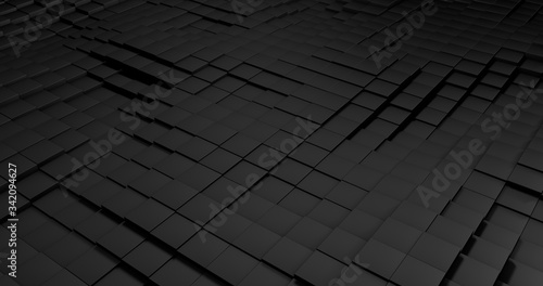 Abstract Dark Cubes Futuristic Design Background. 3d Render Illustration elegant minimal black cube
