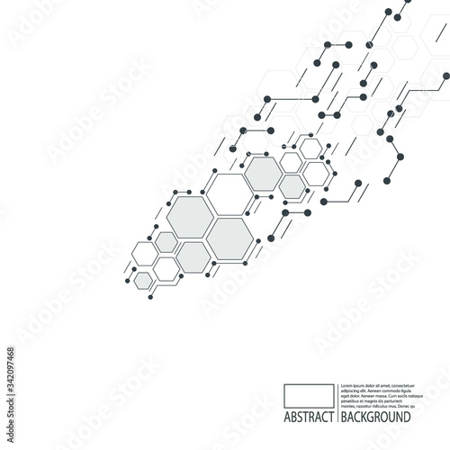 Background hexagon . Medicine, science, technology.