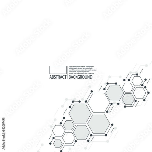 Background hexagon . Medicine, science, technology.