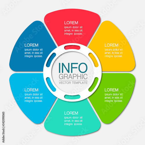 Vector iInfographic template for business, presentations, web design, 6 options.
