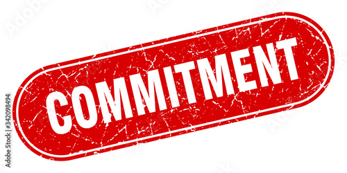 commitment sign. commitment grunge red stamp. Label