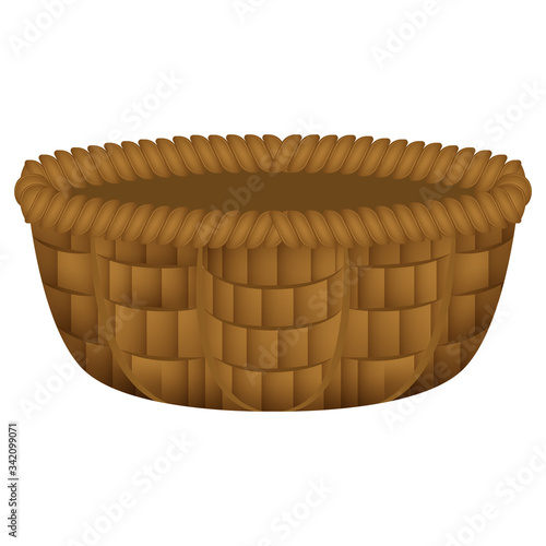 Isolated brown woven basket