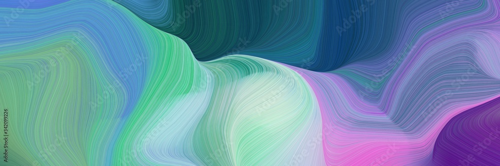 smooth dynamic elegant graphic. smooth swirl waves background design with cadet blue, thistle and dark slate blue color - obrazy, fototapety, plakaty 