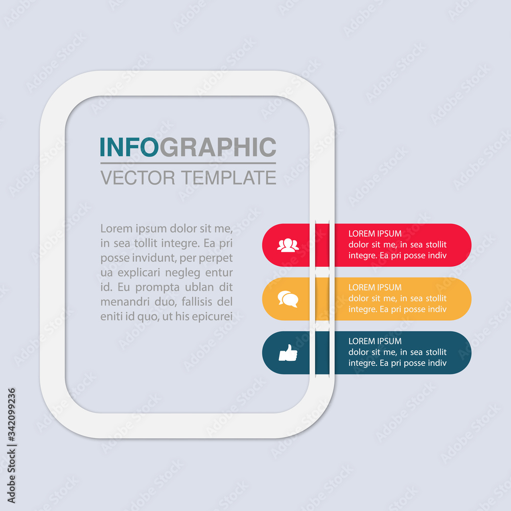 Obraz premium Vector iInfographic template for business, presentations, web design, 3 options.