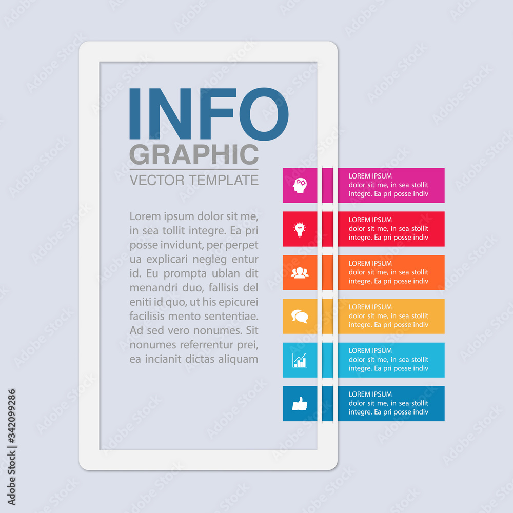 Obraz premium Vector iInfographic template for business, presentations, web design, 6 options.