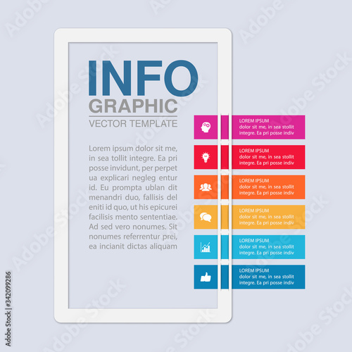 Vector iInfographic template for business, presentations, web design, 6 options.