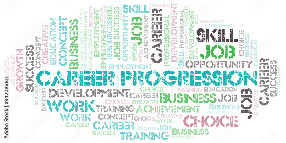 Progression Typography Career Progression typography vector word cloud. Stock Vector | Adobe Stock