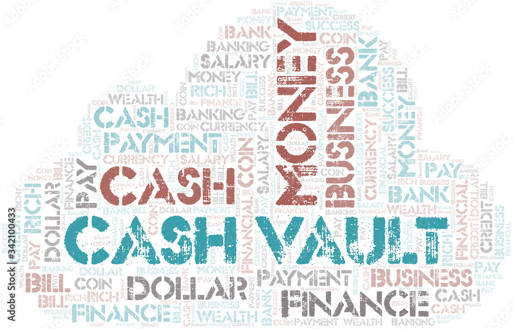 Obraz premium Cash Vault typography word cloud.