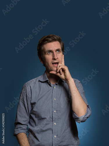 Man Thinking with Hand on Chin