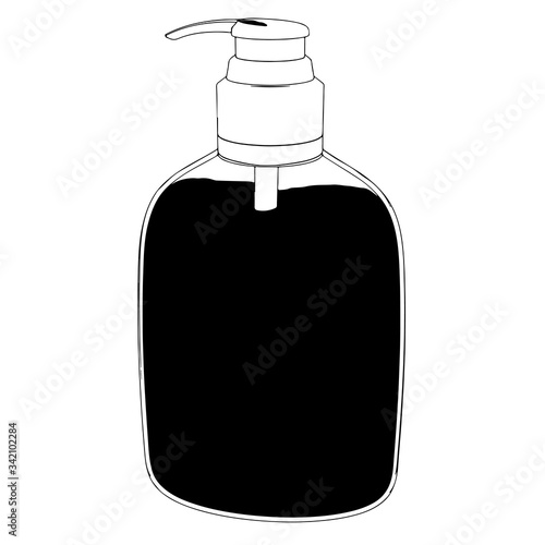 vector bottle with liquid soap disinfector on a white background different views