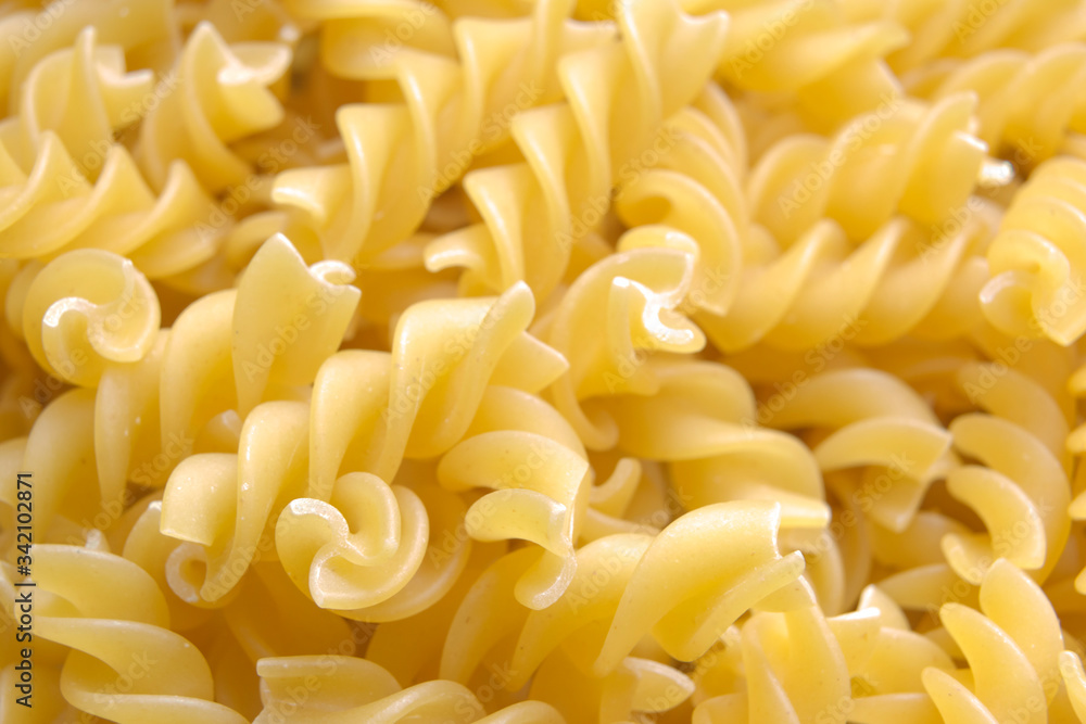 Fusilli. Pasta background. Dry pasta fusilli. Top view Fusilli. Pasta background. Dry pasta fusilli. Top view