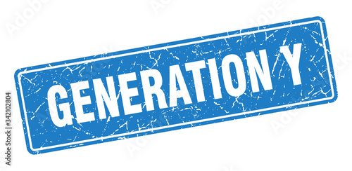 generation y stamp. generation y vintage blue label. Sign