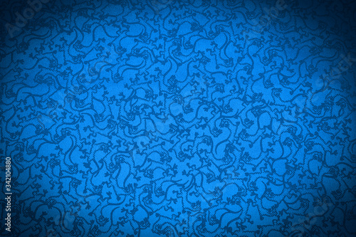 Bright blue background with abstract pattern with vignette