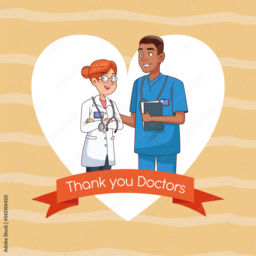 professional doctor and surgeon couple characters