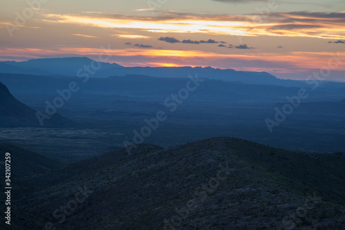Sunset in the desert with mountains © Allen Penton