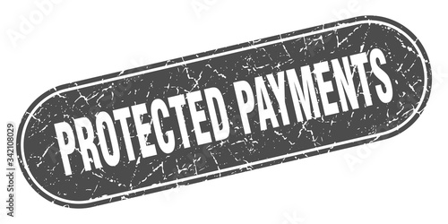 protected payments sign. protected payments grunge black stamp. Label