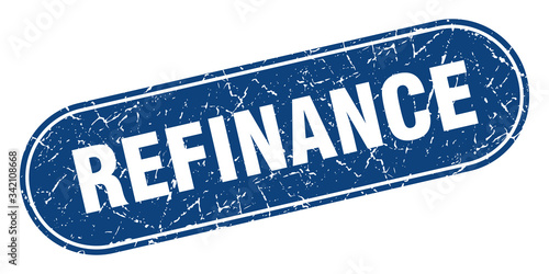 refinance sign. refinance grunge blue stamp. Label