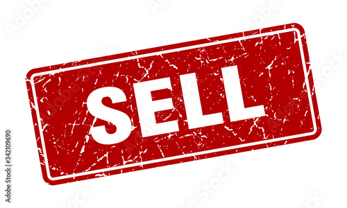 sell stamp. sell vintage red label. Sign
