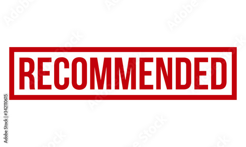 Recommended Rubber Stamp. Red Recommended Rubber Grunge Stamp Seal Vector Illustration - Vector